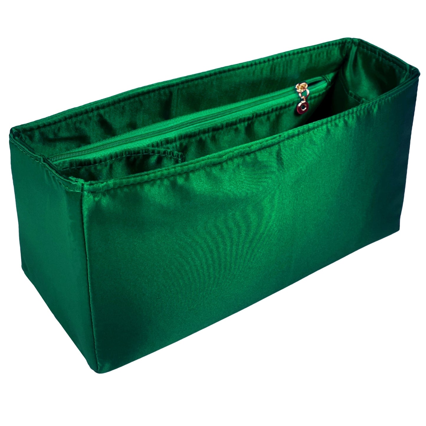 Organizer for [Small Buckle leather handbag with belt, Prada] Bag Insert (Silk, Full-width Zip and Open Pocket)