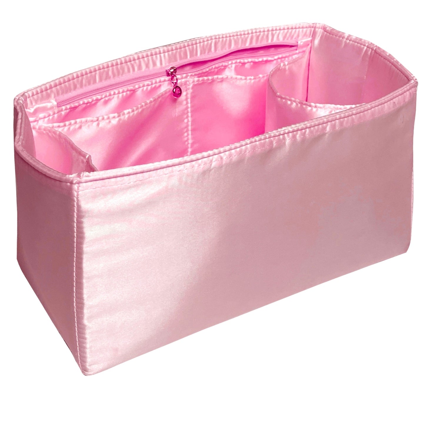 Organizer for [Large Toujours Bag, Dior] Bag Insert (Silk, Full-width Zip and Open Pocket)