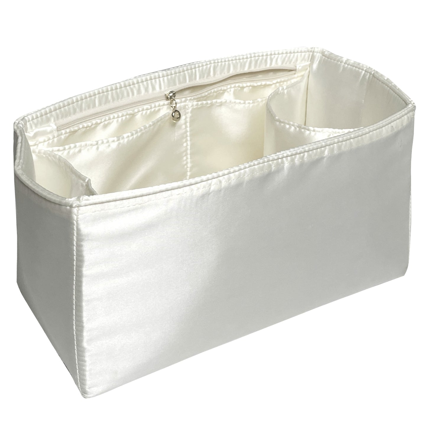 Organizer for [25 Small Handbag, Chanel] Bag Insert (Silk, Long Zip and Open Compartment)