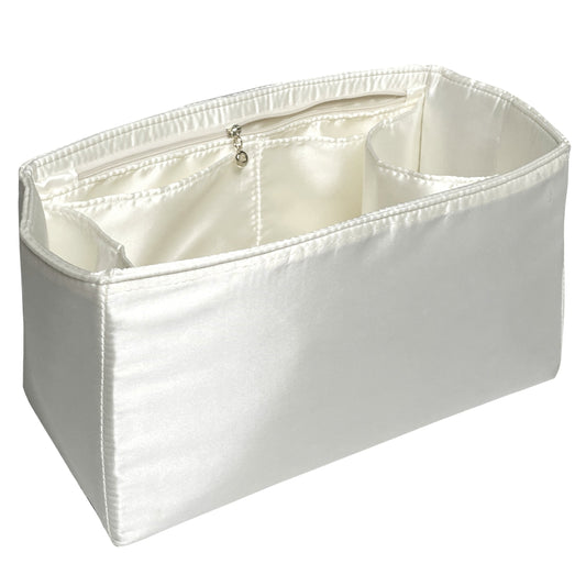 Organizer for [Medium Buckle leather handbag with belt, Prada] Bag Insert (Silk, Full-width Zip and Open Pocket)