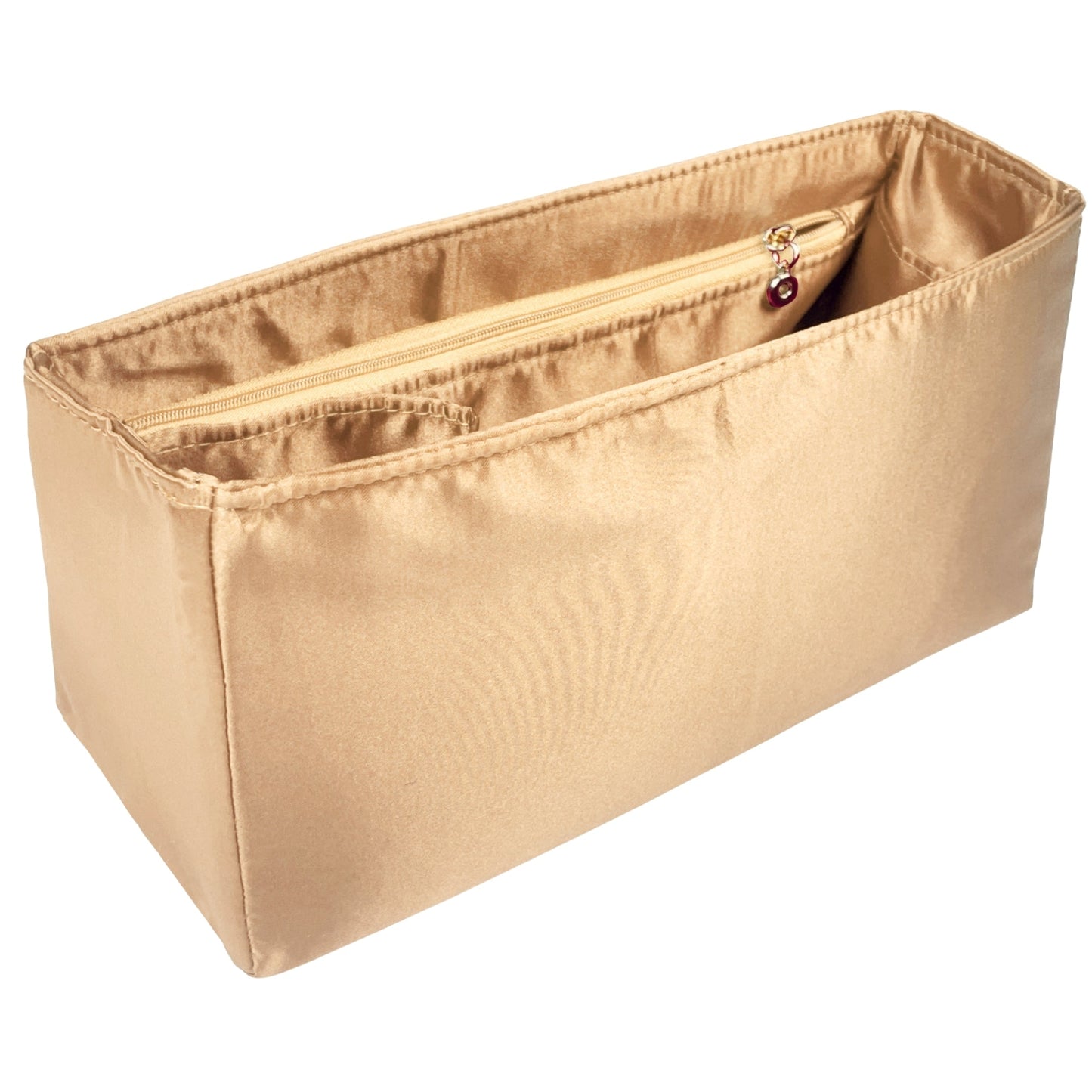 Organizer for [Gabrielle L Shopping, Chanel] Bag Insert (Silk, Full-width Zip and Open Pocket)
