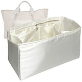 Organizer for [Deauville Canvas XL, Chanel] Bag Insert (Silk, Full-width Zip and Open Pocket)
