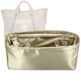 Organizer for [Deauville Canvas Medium, Chanel] Bag Insert (Silk, Full-width Zip and Open Pocket)