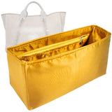 Organizer for [Deauville Canvas Small, Chanel] Bag Insert (Silk, Full-width Zip and Open Pocket)