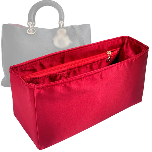 Organizer for [Diorissimo Small Bag, Dior] Bag Insert (Silk, Full-width Zip and Open Pocket)