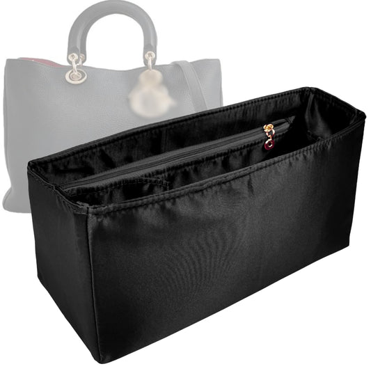 Organizer for [Diorissimo Medium Bag, Dior] Bag Insert (Silk, Full-width Zip and Open Pocket)