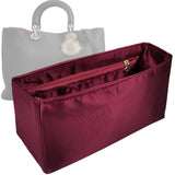 Organizer for [Diorissimo Large Bag, Dior] Bag Insert (Silk, Full-width Zip and Open Pocket)