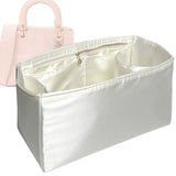 Organizer for [Medium Lady D-Lite Bag, Dior] Bag Insert (Silk, Full-width Zip and Open Pocket)