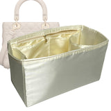 Organizer for [Lady Dior Medium, Dior] Bag Insert (Silk, Full-width Zip and Open Pocket)