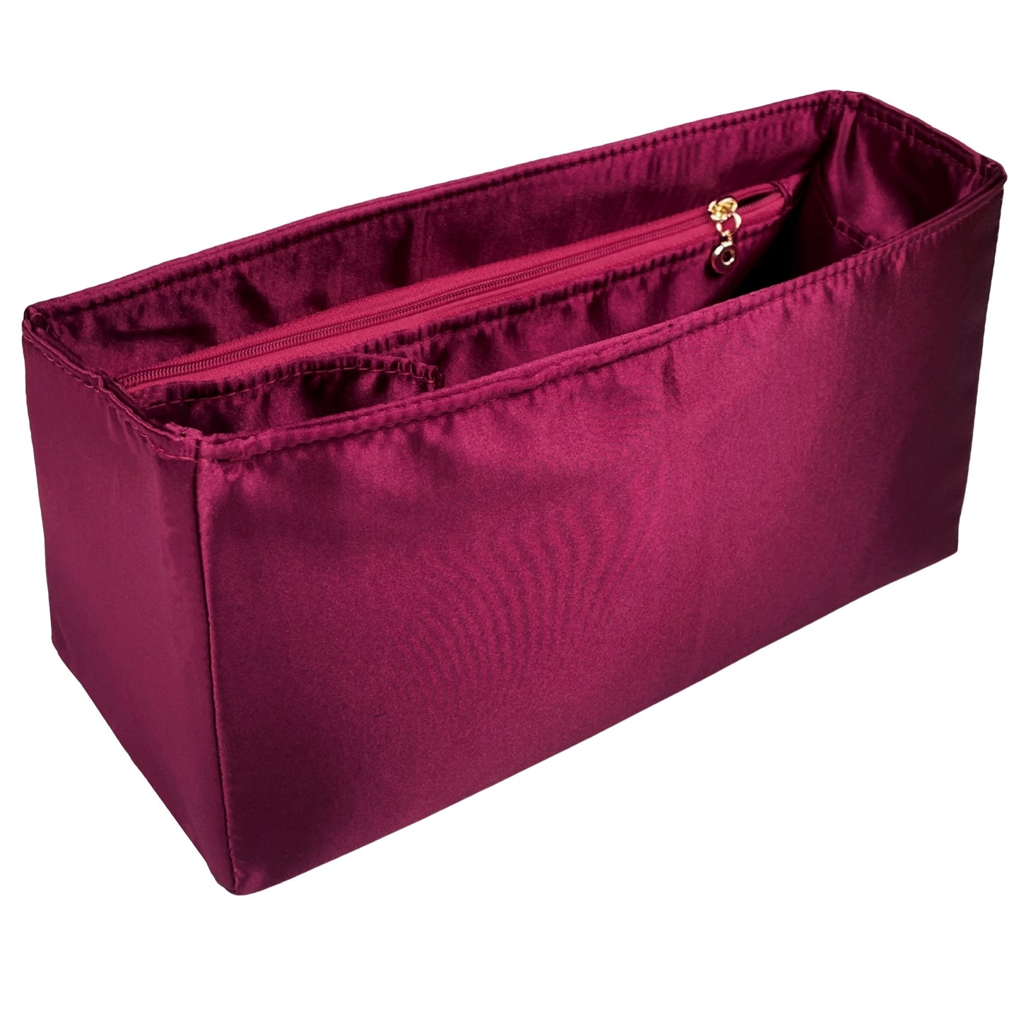 Organizer for [Coco Large, Chanel] Bag Insert (Silk, Trapezoid Shape with Zip Pocket)