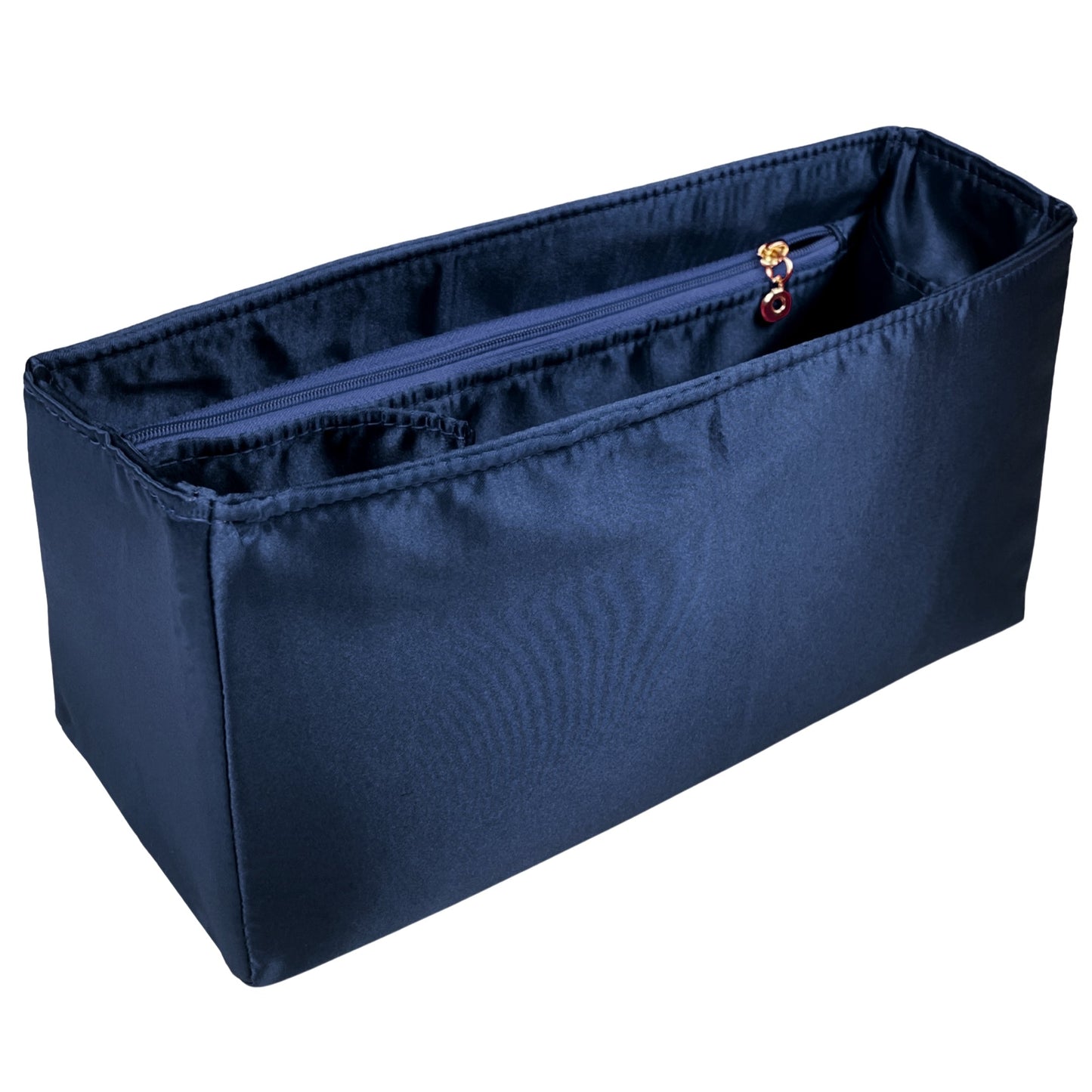 Organizer for [Coco Large, Chanel] Bag Insert (Silk, Trapezoid Shape with Zip Pocket)