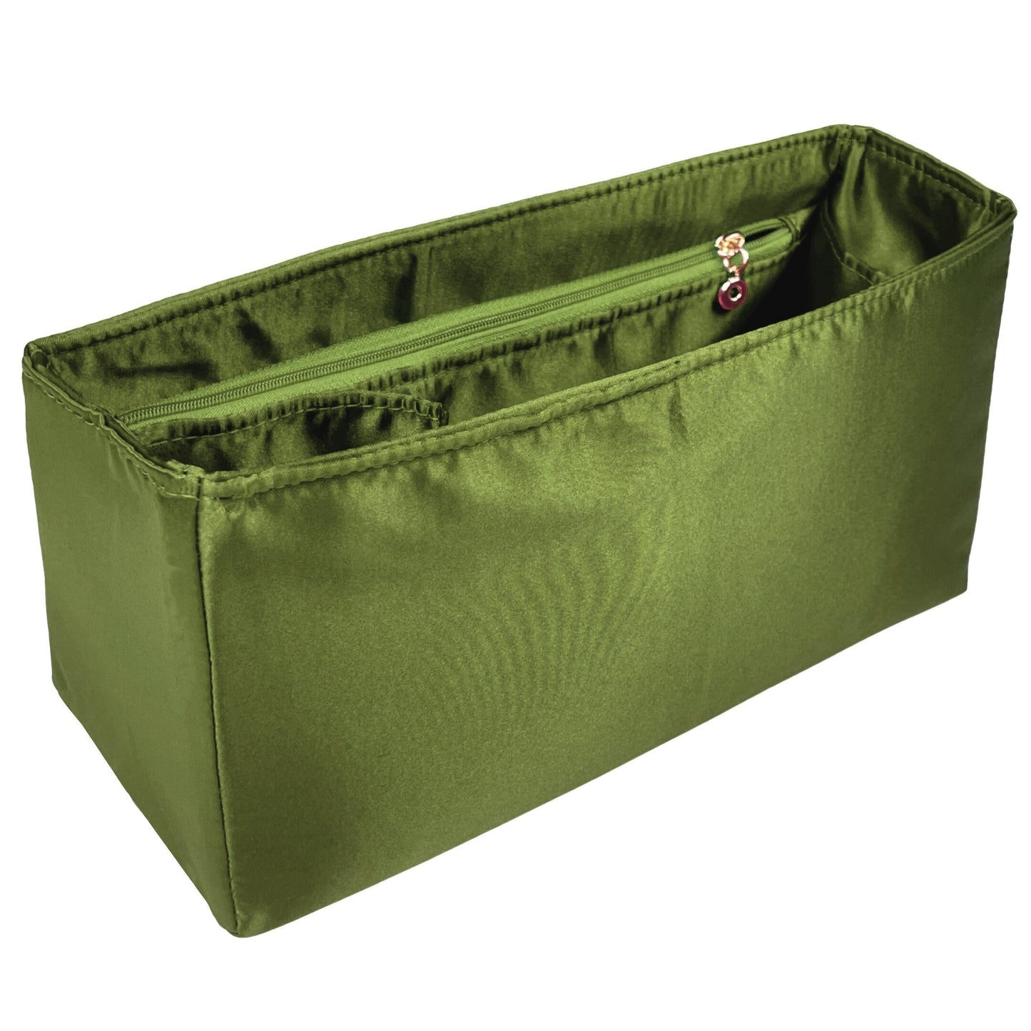 Organizer for [Jamie Shopping Bag, Saint Laurent (YSL)] Bag Insert (Silk, Trapezoid Shape with Zip Pocket)