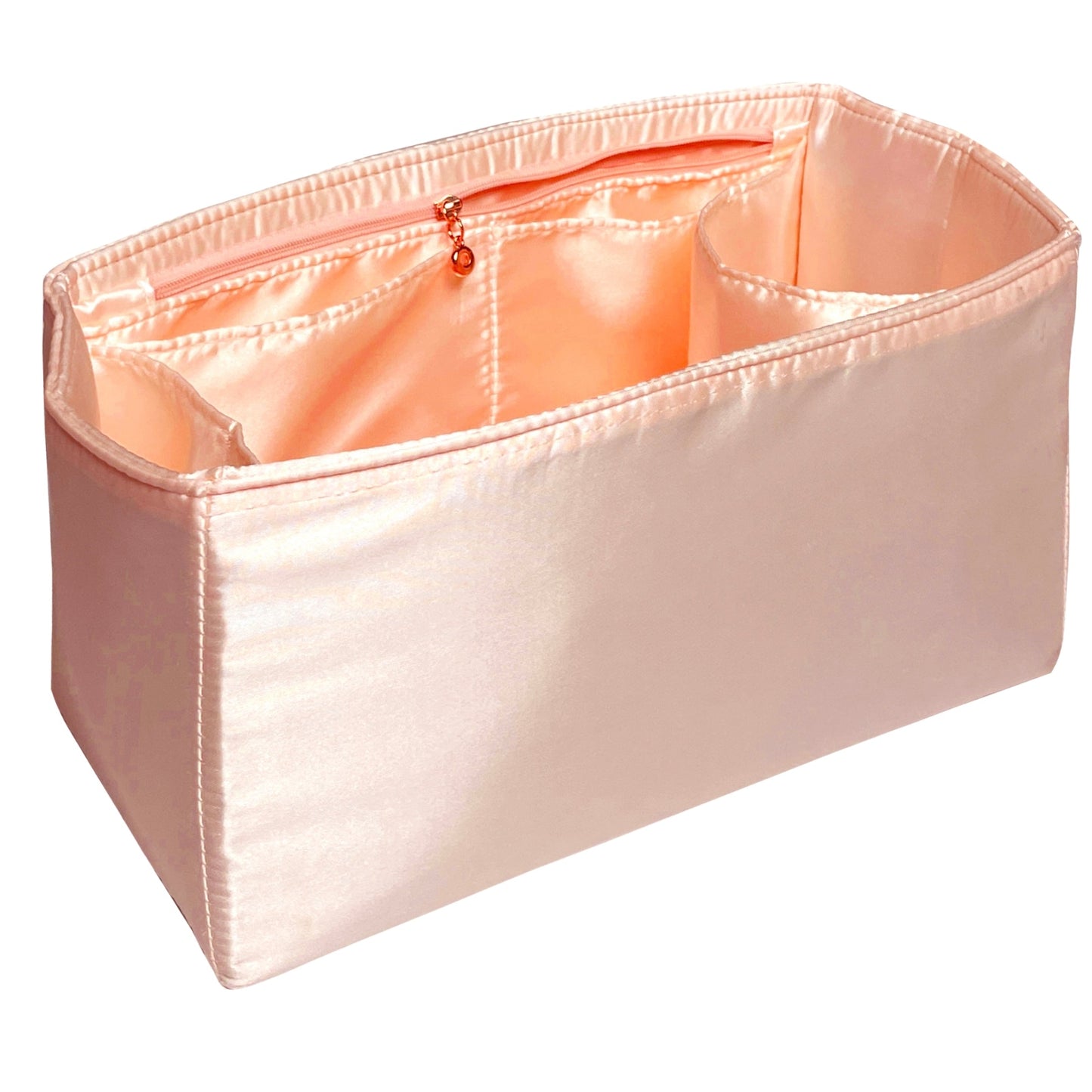 Organizer for [Diorissimo Small Bag, Dior] Bag Insert (Silk, Trapezoid Shape with Zip Pocket)