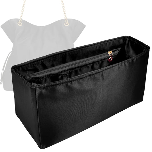 Organizer for [Jamie Shopping Bag, Saint Laurent (YSL)] Bag Insert (Silk, Trapezoid Shape with Zip Pocket)