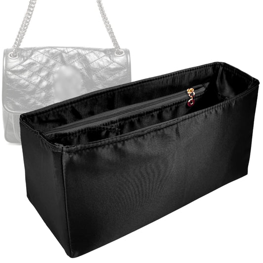 Organizer for [NIKI Shopping, Saint Laurent (YSL)] Bag Insert (Silk, Trapezoid Shape with Zip Pocket)