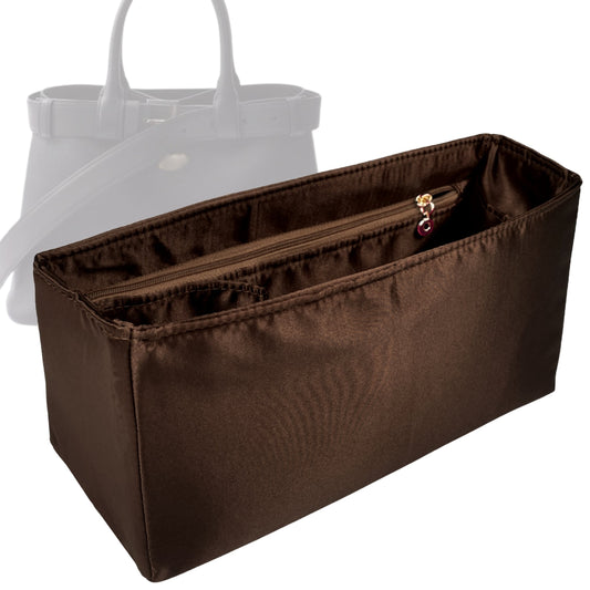 Organizer for [Large Buckle leather handbag with belt, Prada] Bag Insert (Silk, Trapezoid Shape with Zip Pocket)