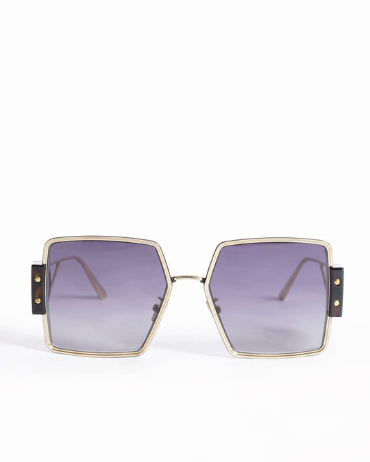 New Christian Dior 30 Montaigne 12A Black Gold Grey Lens Women Sunglasses Oversize