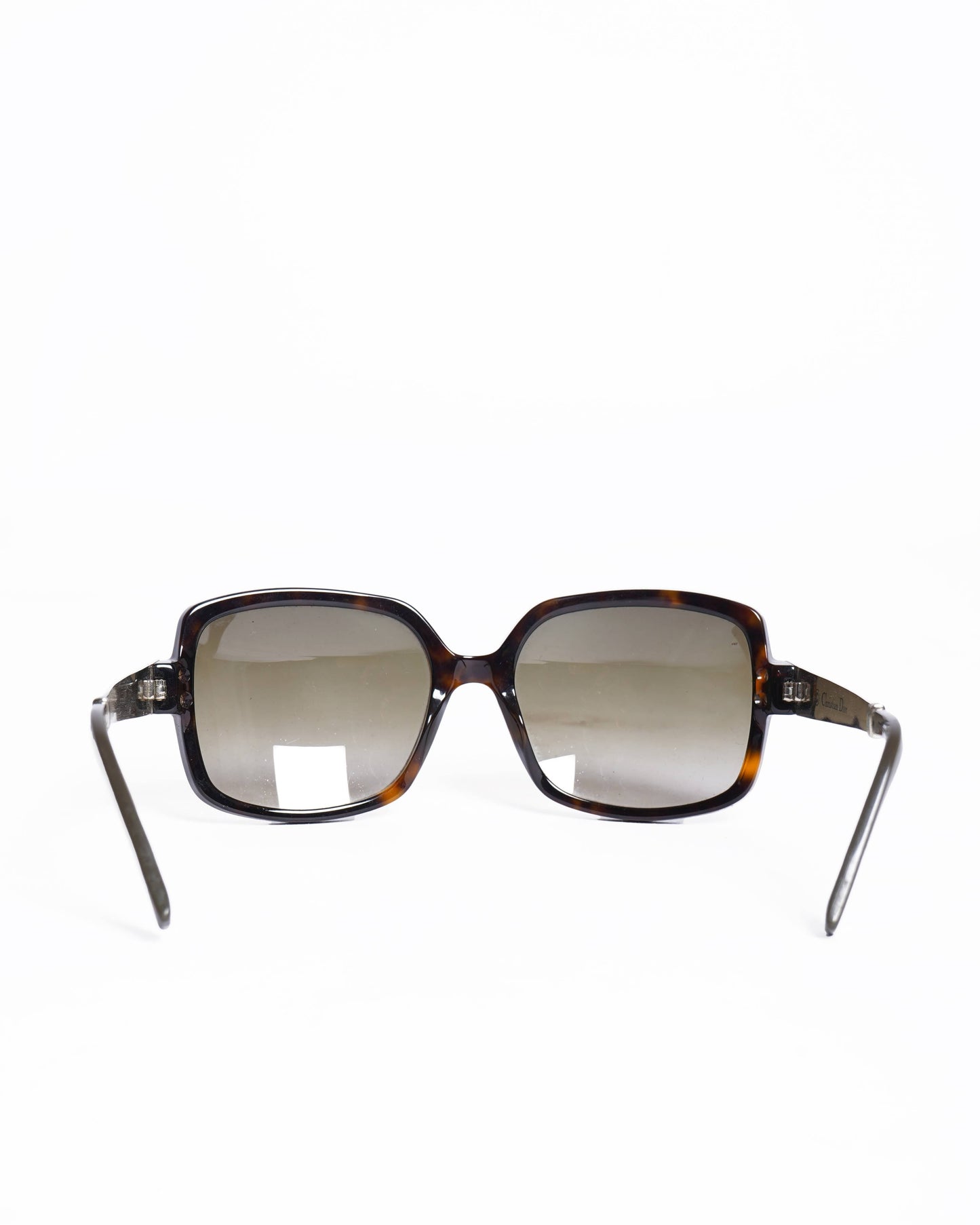 Christian Dior black & rectangular frame sunglasses