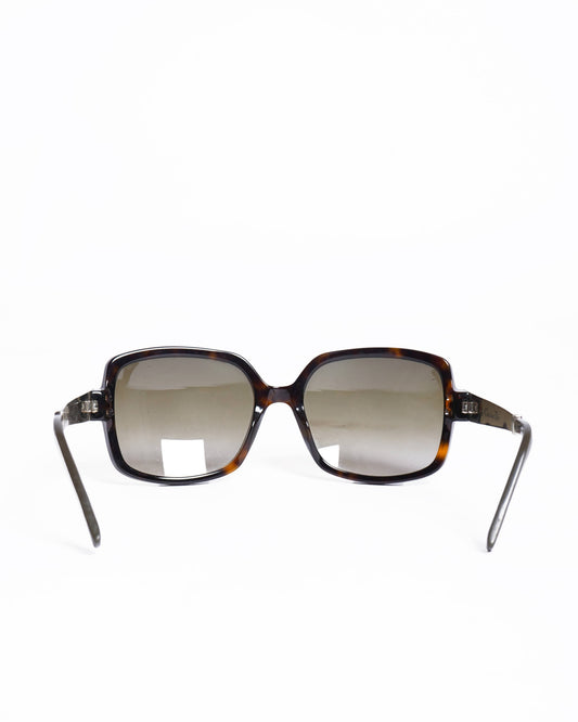 Christian Dior black & rectangular frame sunglasses