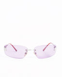 Chanel Rimless Pink Lens Rectangular   Women's Sunglasses