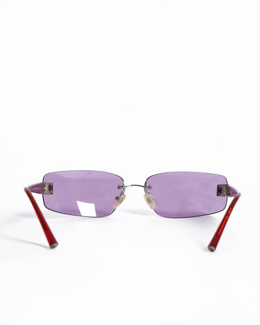 Chanel Rimless Pink Lens Rectangular   Women's Sunglasses