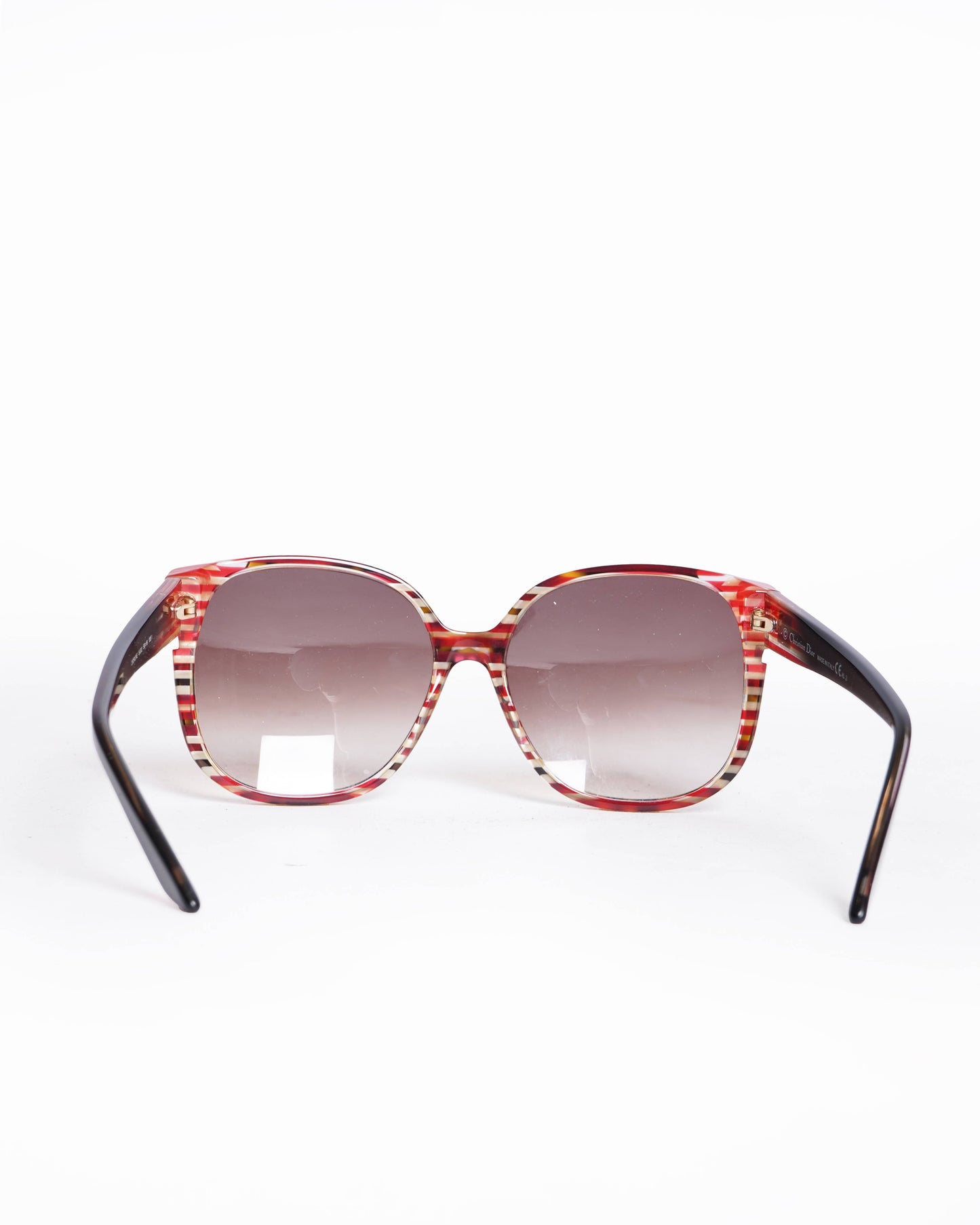Christian Dior Diorline Brown Tortoise Oversized Striped Sunglasses