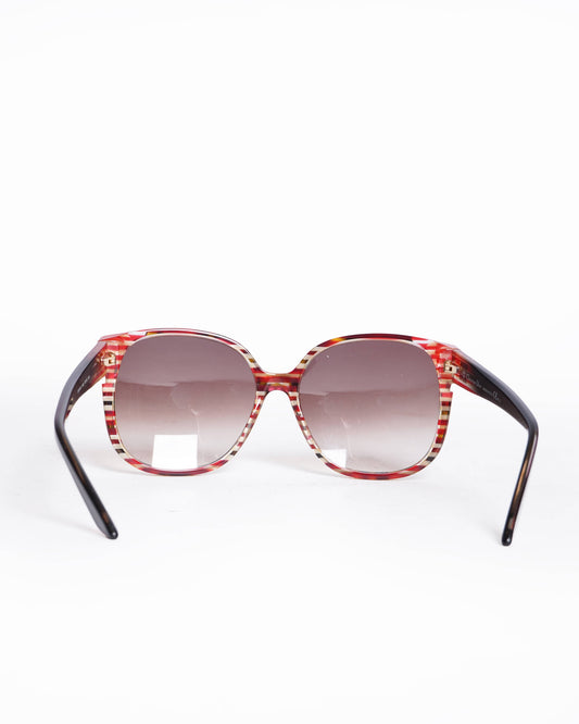 Christian Dior Diorline Brown Tortoise Oversized Striped Sunglasses