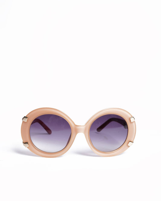 Gucci Oval Sunglasses In Peach