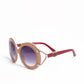Gucci Oval Sunglasses In Peach