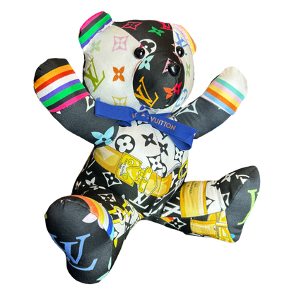 LV Multicolor Monogram   Silk Scarf Tender Teddy Bear