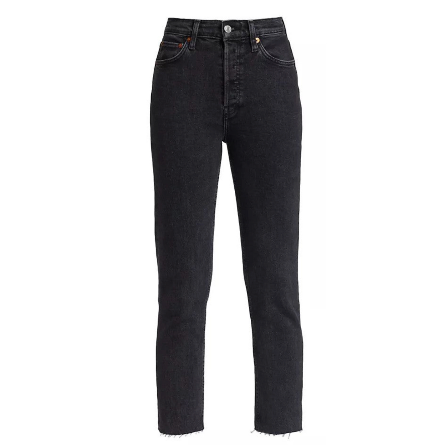 RE/DONE 90's High Rise Ankle Crop Black Jean