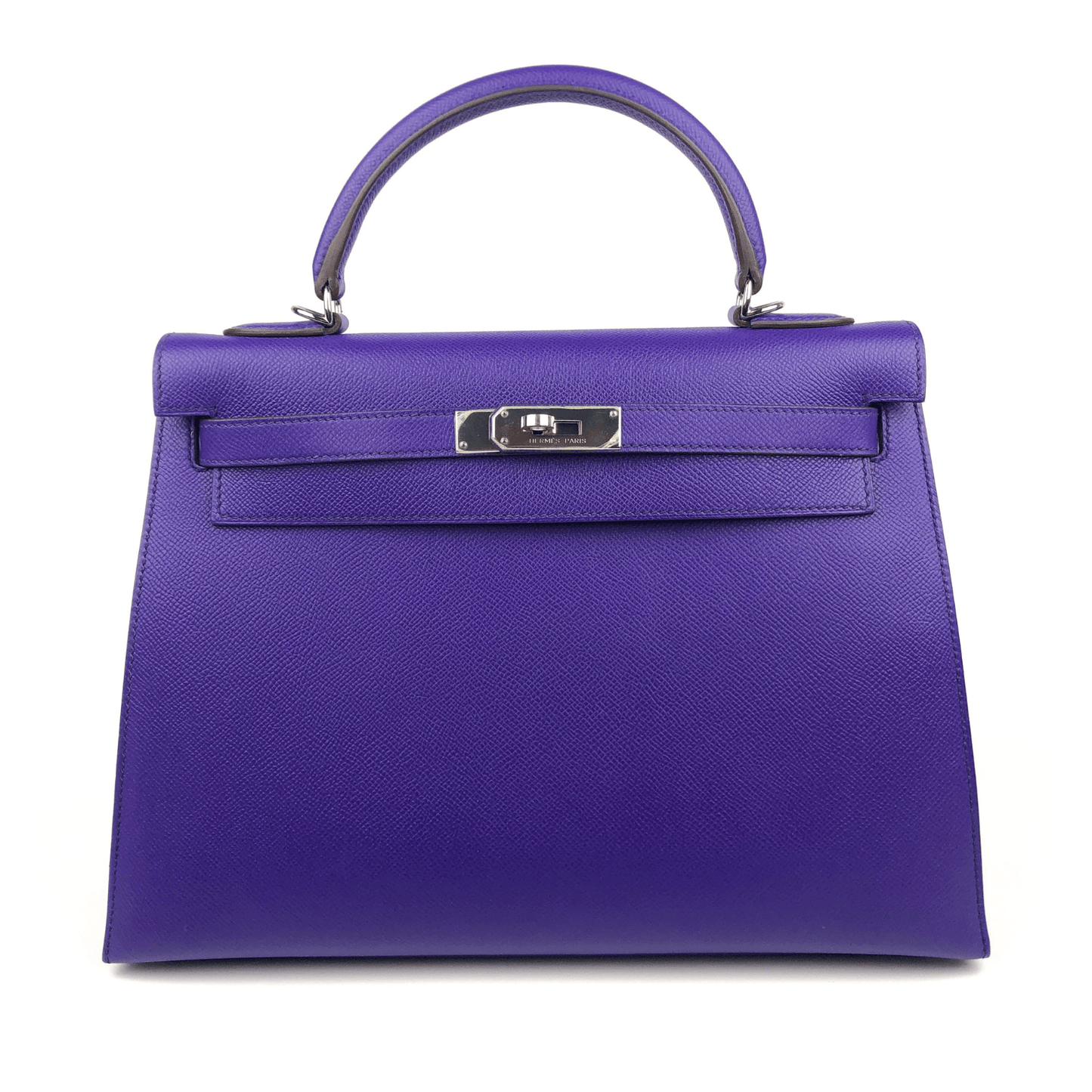 Luxury Hermes 32cm Violet Epsom Sellier Kelly w/ Palladium Hardware