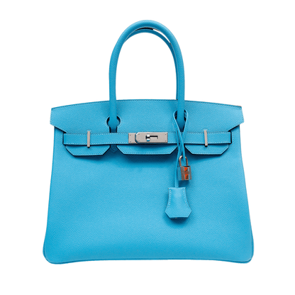 Luxury Hermes 30cm Cotton Candy Blue Epsom w/ Palladium Hardware