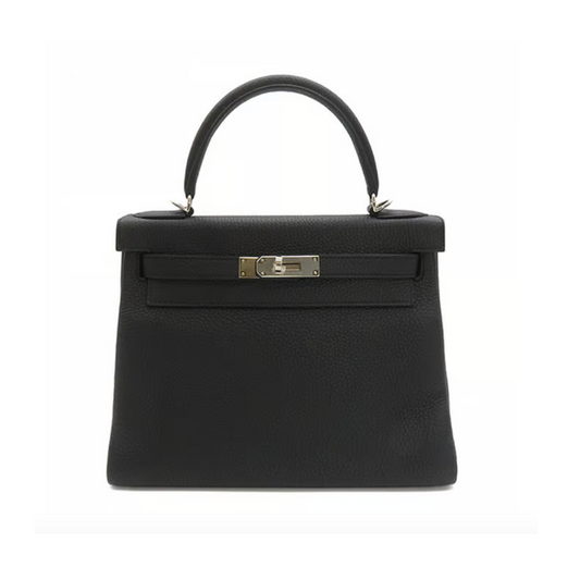Hermes Kelly 28 Retourne Togo Noir Palladium Hardware
