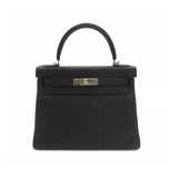 Hermes Kelly 28 Retourne Togo Noir Palladium Hardware