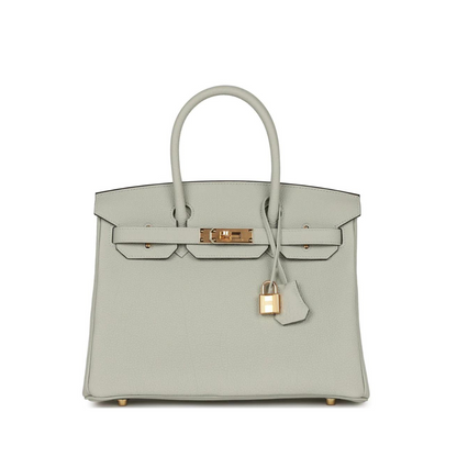 Luxury Hermes Birkin 30 Veau Togo Gris Neve Gold Hardware