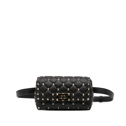 Valentino Lambskin Rockstud Spike Belt Bag