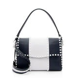 Valentino Lambskin Colorblock Rockstud Top Handle (SHF-IpHYts)