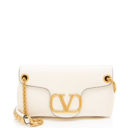 Valentino Lambskin VLogo Stud Sign Shoulder Bag (SHF-AjqgEs)