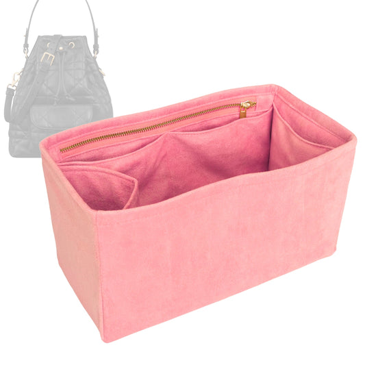 Organizer for [Mini Caro Bucket Bag, Dior] Bag Insert (Velvet, Long Zip and Open Compartment)