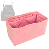 Organizer for [Mini Caro Bucket Bag, Dior] Bag Insert (Velvet, Long Zip and Open Compartment)