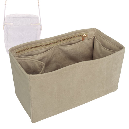 Organizer for [80s Vanity Bag, Saint Laurent (YSL)] Bag Insert (Velvet, Long Zip and Open Compartment)