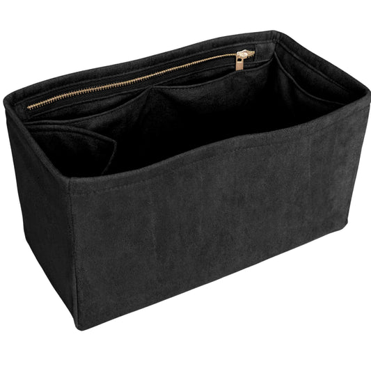 Organizer for [Mini Caro Bucket Bag, Dior] Bag Insert (Velvet, Long Zip and Open Compartment)
