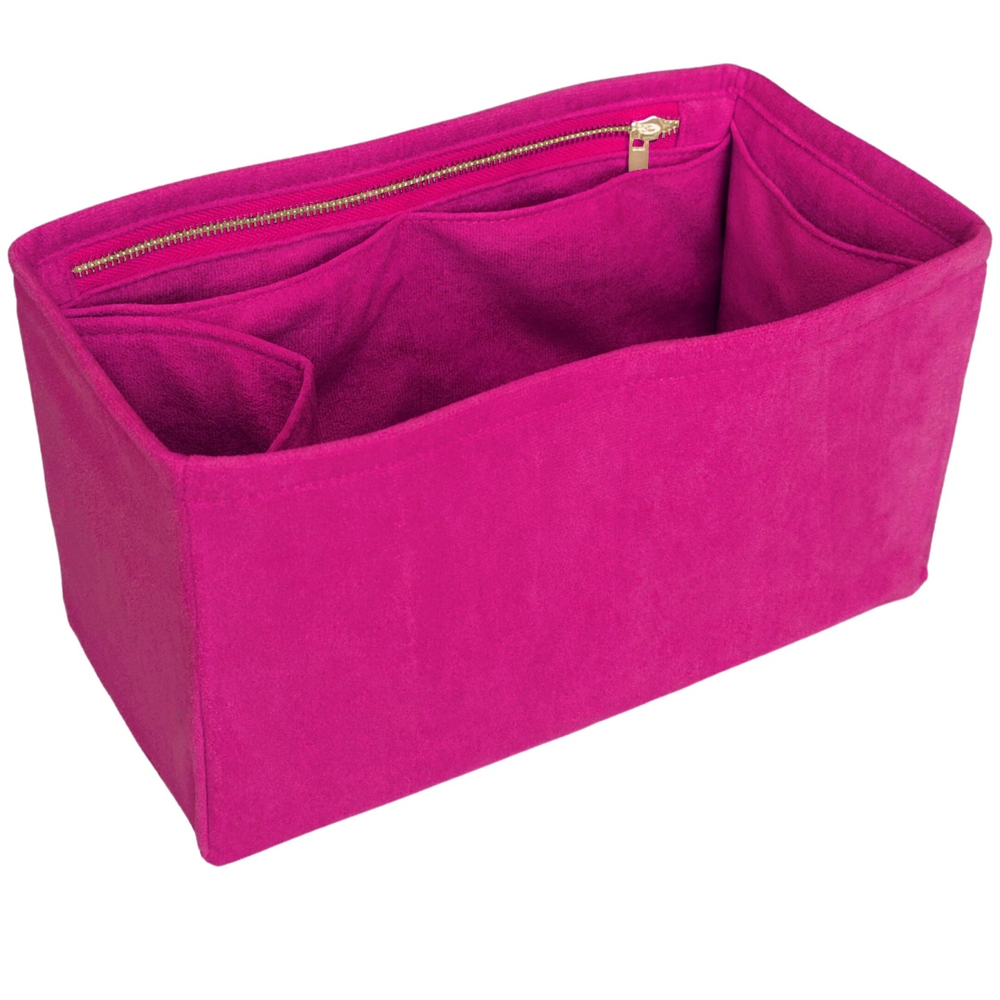 Organizer for [25 Medium Handbag, Chanel] Bag Insert (Velvet, Long Zip and Open Compartment)