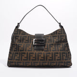 Fendi Zucca Shoulder Bag Brown Canvas