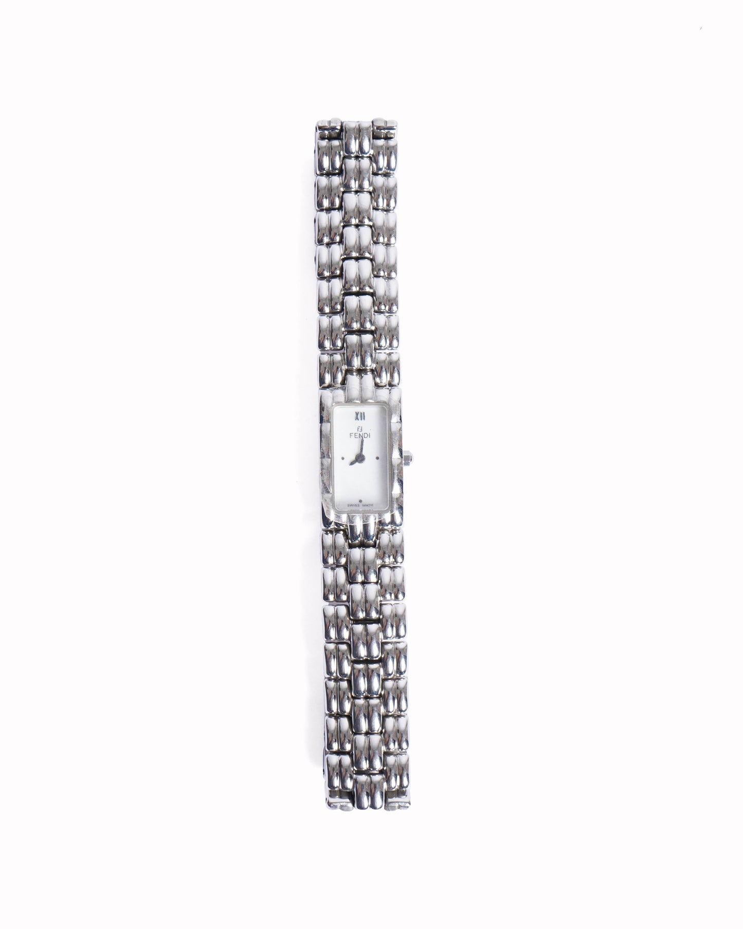 Fendi Stainless Steel Watch In Silverstone Made In Swiss 1990