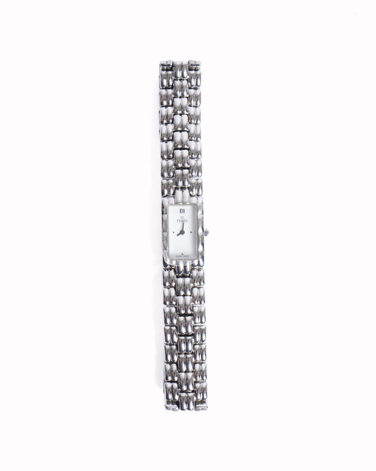 Fendi Stainless Steel Watch In Silverstone Made In Swiss 1990