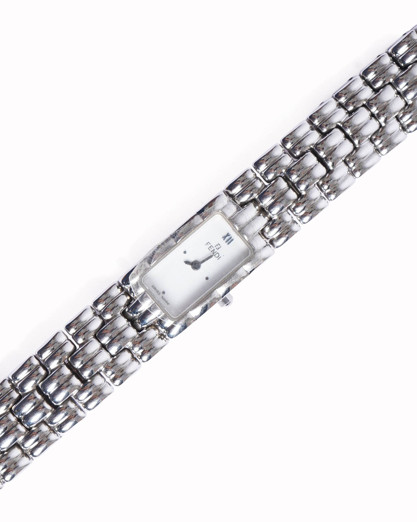 Fendi Stainless Steel Watch In Silverstone Made In Swiss 1990