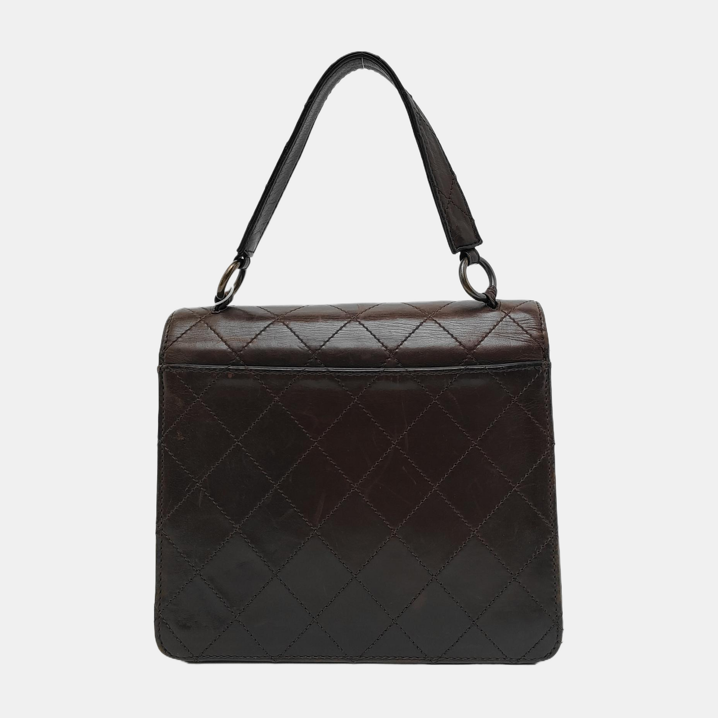 Chanel Kelly   Brown Calfskin Leather Top Handle Bag