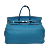 Hermes Birkin 40 Blue Jeans Clemence Leather Palladium Hardware 2007